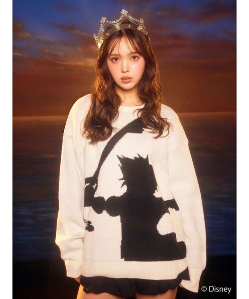 CALNAMUR（カルナムール）の「キングダムハーツ シルエット2wayニット（ニット/セーター・レディース・ピンク/オフホワイト/グレー・FREE）」の2枚目の写真