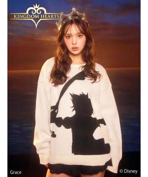 CALNAMUR（カルナムール）の「キングダムハーツ シルエット2wayニット（ニット/セーター・レディース・ピンク/オフホワイト/グレー・FREE）」の4枚目の写真