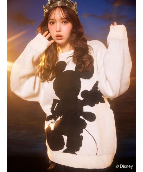 CALNAMUR（カルナムール）の「キングダムハーツ シルエット2wayニット（ニット/セーター・レディース・ピンク/オフホワイト/グレー・FREE）」の5枚目の写真