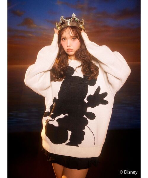 CALNAMUR（カルナムール）の「キングダムハーツ シルエット2wayニット（ニット/セーター・レディース・ピンク/オフホワイト/グレー・FREE）」の6枚目の写真