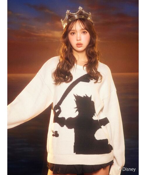 CALNAMUR（カルナムール）の「キングダムハーツ シルエット2wayニット（ニット/セーター・レディース・ピンク/オフホワイト/グレー・FREE）」の7枚目の写真