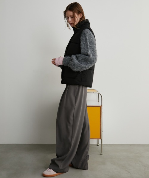 Auntie Rosa Holiday（アンティローザホリデー）の「中綿スタンドベスト（ダウンベスト・レディース・ブラック/ホワイト・FREE）」の9枚目の写真