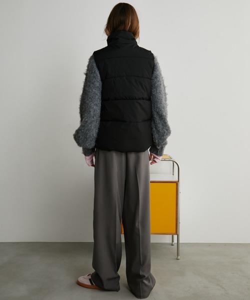 Auntie Rosa Holiday（アンティローザホリデー）の「中綿スタンドベスト（ダウンベスト・レディース・ブラック/ホワイト・FREE）」の10枚目の写真