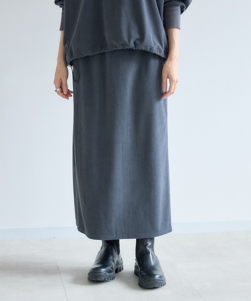 KATHARINE ROSS（キャサリンロス）の「【KATHARINE ROSS】カットコーデュロイタイトスカート（スカート・レディース・アイボリー/チャコールグレー・FREE）」の2枚目の写真