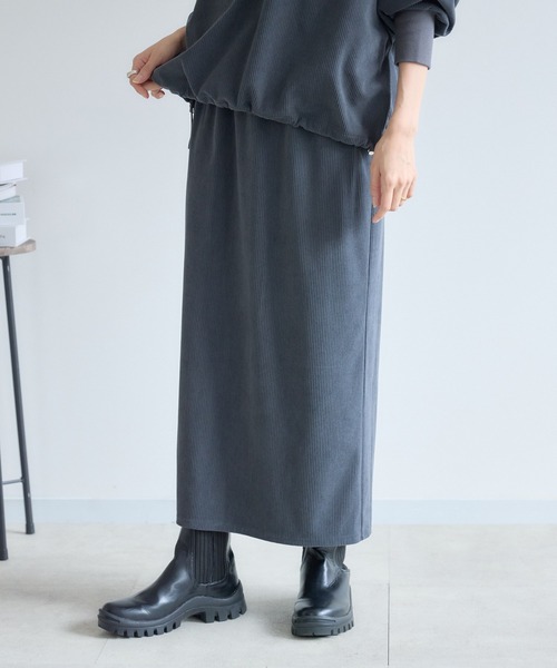 KATHARINE ROSS（キャサリンロス）の「【KATHARINE ROSS】カットコーデュロイタイトスカート（スカート・レディース・アイボリー/チャコールグレー・FREE）」の8枚目の写真