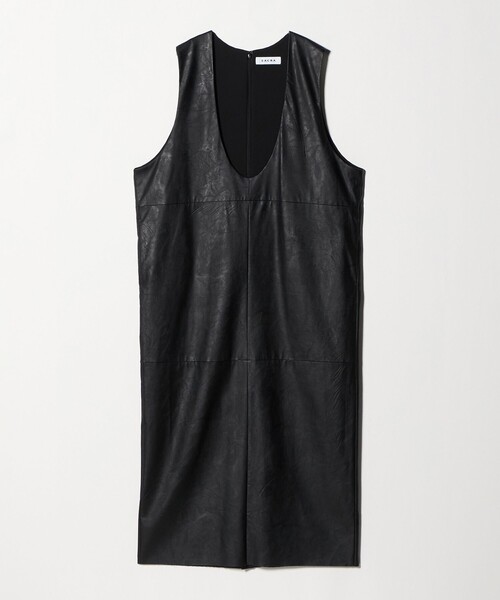 SACRA（サクラ）の「＜SACRA＞レザーライク Uネック ワンピース（ワンピース・レディース・ブラック・38）」の7枚目の写真