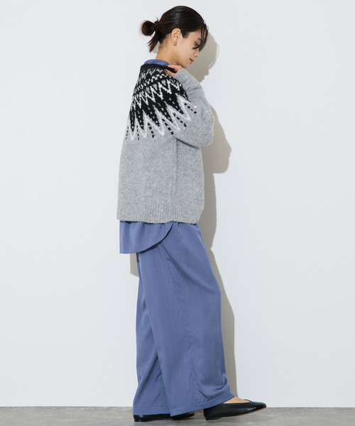 Liesse(リエス)の「ジャガード編みニット(ニット/セーター・レディース・グレー/ネイビー・FREE)」の16枚目の写真