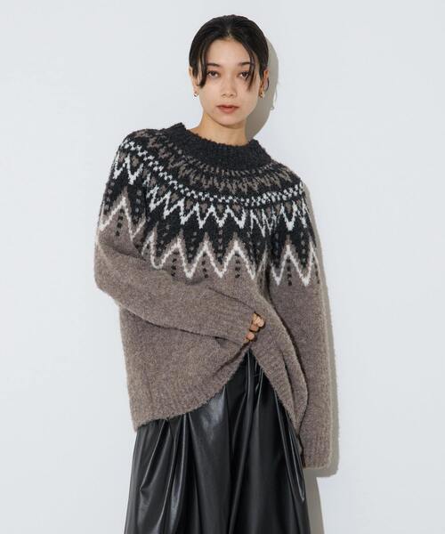 Liesse(リエス)の「ジャガード編みニット(ニット/セーター・レディース・グレー/ネイビー・FREE)」の20枚目の写真