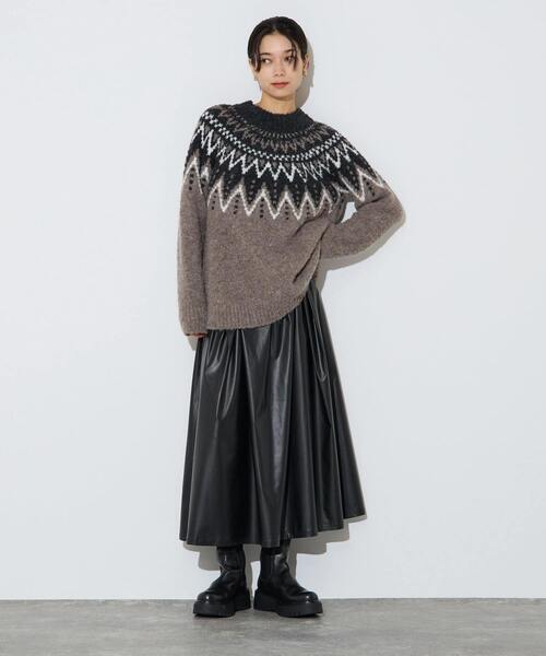 Liesse(リエス)の「ジャガード編みニット(ニット/セーター・レディース・グレー/ネイビー・FREE)」の22枚目の写真