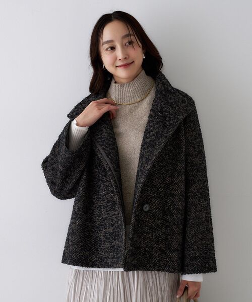 UNTITLED（アンタイトル）の「【エレガント/ミディアウター】ミックスヘリンボンコート（その他アウター・レディース・ブラウン系4/ライトグレー系3・00/01/02/03/04/44/46/48/50）」の22枚目の写真