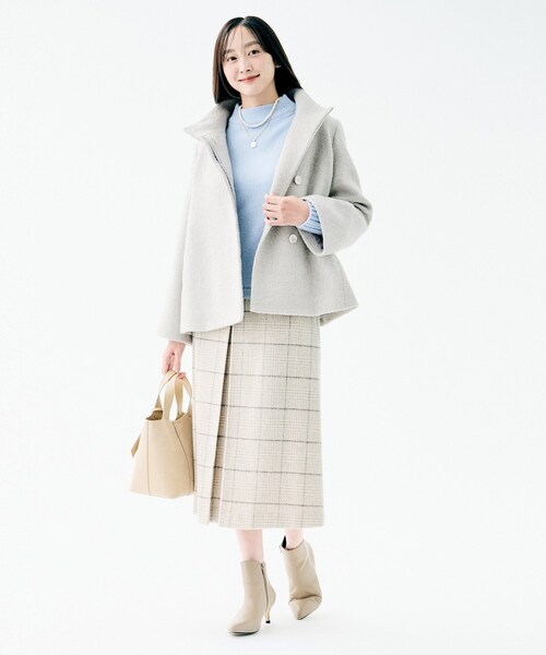 UNTITLED（アンタイトル）の「【エレガント/ミディアウター】ミックスヘリンボンコート（その他アウター・レディース・ブラウン系4/ライトグレー系3・00/01/02/03/04/44/46/48/50）」の4枚目の写真