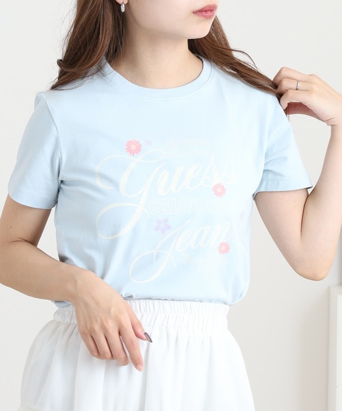 GUESS JEANS(ゲスジーンズ)の「GUESS JEANS GJ SS SLIM FLOWER TEE ゲス スリムフィット フラワープリント半袖Tシャツ(Tシャツ/カットソー・レディース・サックスブルー・S/M/L)」の9枚目の写真