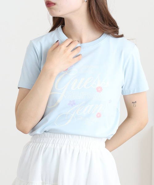 GUESS JEANS(ゲスジーンズ)の「GUESS JEANS GJ SS SLIM FLOWER TEE ゲス スリムフィット フラワープリント半袖Tシャツ(Tシャツ/カットソー・レディース・サックスブルー・S/M/L)」の11枚目の写真