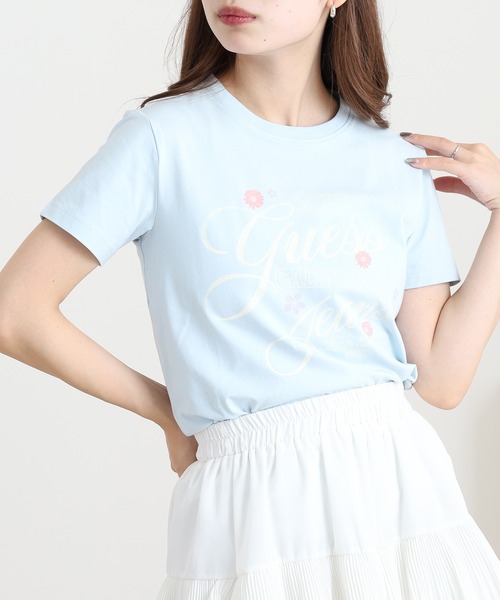GUESS JEANS(ゲスジーンズ)の「GUESS JEANS GJ SS SLIM FLOWER TEE ゲス スリムフィット フラワープリント半袖Tシャツ(Tシャツ/カットソー・レディース・サックスブルー・S/M/L)」の12枚目の写真