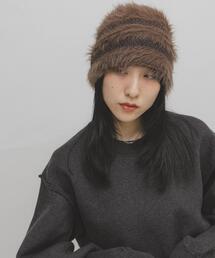 KBF | ラインデザインシャギーニットビーニー(ニットキャップ/ビーニー)