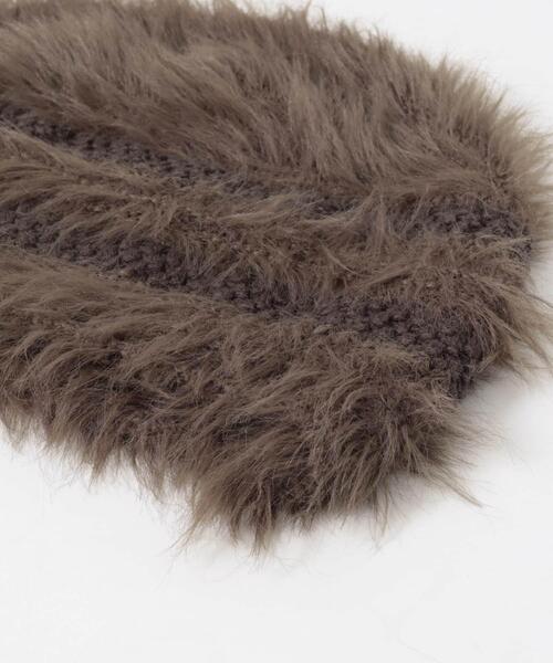 KBF（ケイビーエフ）の「ラインデザインシャギーニットビーニー（ニットキャップ/ビーニー・レディース・チャコールグレー/ブラウン/アイボリー・ONE）」の15枚目の写真