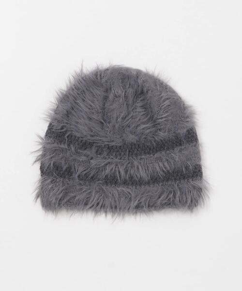 KBF（ケイビーエフ）の「ラインデザインシャギーニットビーニー（ニットキャップ/ビーニー・レディース・チャコールグレー/ブラウン/アイボリー・ONE）」の20枚目の写真