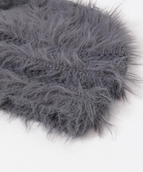 KBF（ケイビーエフ）の「ラインデザインシャギーニットビーニー（ニットキャップ/ビーニー・レディース・チャコールグレー/ブラウン/アイボリー・ONE）」の21枚目の写真