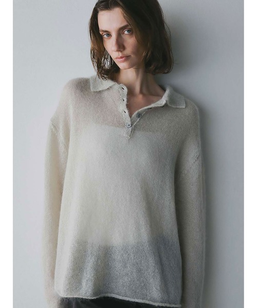 HER.(ハー)の「モヘアポロニット(ニット/セーター・レディース・モカ/ライトグレー・フリー)」の1枚目の写真