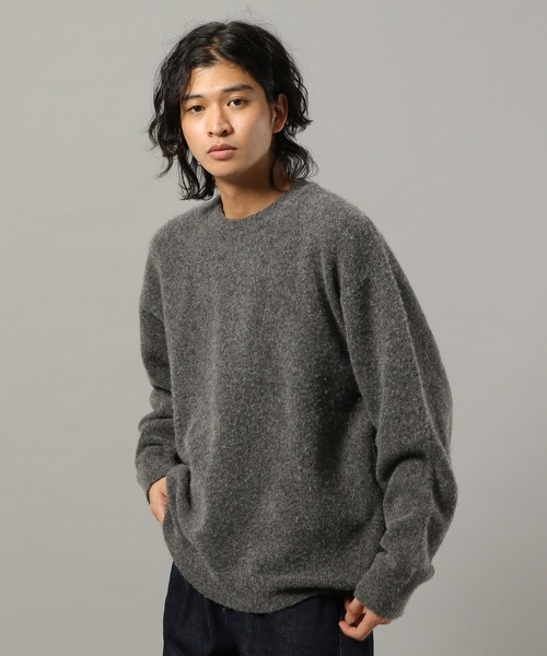 RAGEBLUE(レイジブルー)の「【CLASSICAL LINE】WOOL BLEND CREW NECK KNIT / ウール混/プレーンニットクルー(ニット/セーター・メンズ・ブラウン/ブラック/グレー・MEDIUM/LARGE)」の2枚目の写真