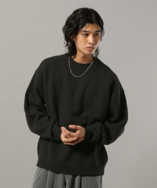 セール】【CLASSICAL LINE】WOOL BLEND CREW NECK KNIT / ウール混