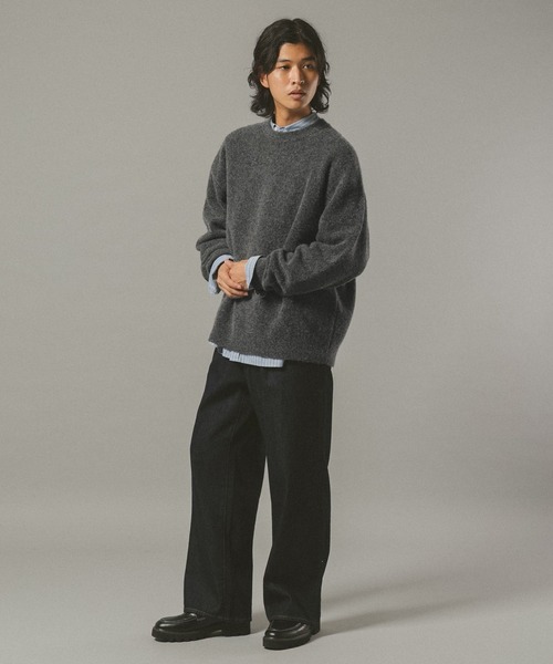 RAGEBLUE(レイジブルー)の「【CLASSICAL LINE】WOOL BLEND CREW NECK KNIT / ウール混/プレーンニットクルー(ニット/セーター・メンズ・ブラウン/ブラック/グレー・MEDIUM/LARGE)」の20枚目の写真