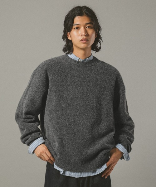RAGEBLUE(レイジブルー)の「【CLASSICAL LINE】WOOL BLEND CREW NECK KNIT / ウール混/プレーンニットクルー(ニット/セーター・メンズ・ブラウン/ブラック/グレー・MEDIUM/LARGE)」の21枚目の写真