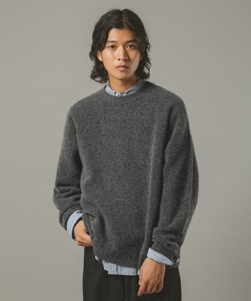 RAGEBLUE(レイジブルー)の「【CLASSICAL LINE】WOOL BLEND CREW NECK KNIT / ウール混/プレーンニットクルー(ニット/セーター・メンズ・ブラウン/ブラック/グレー・MEDIUM/LARGE)」の22枚目の写真
