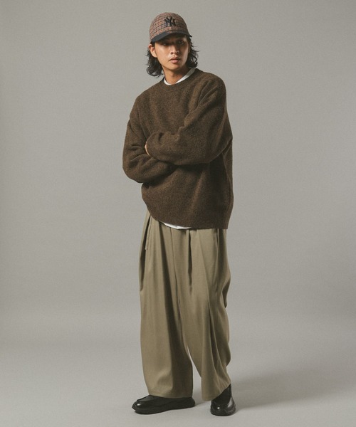 RAGEBLUE(レイジブルー)の「【CLASSICAL LINE】WOOL BLEND CREW NECK KNIT / ウール混/プレーンニットクルー(ニット/セーター・メンズ・ブラウン/ブラック/グレー・MEDIUM/LARGE)」の15枚目の写真