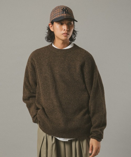 RAGEBLUE(レイジブルー)の「【CLASSICAL LINE】WOOL BLEND CREW NECK KNIT / ウール混/プレーンニットクルー(ニット/セーター・メンズ・ブラウン/ブラック/グレー・MEDIUM/LARGE)」の14枚目の写真