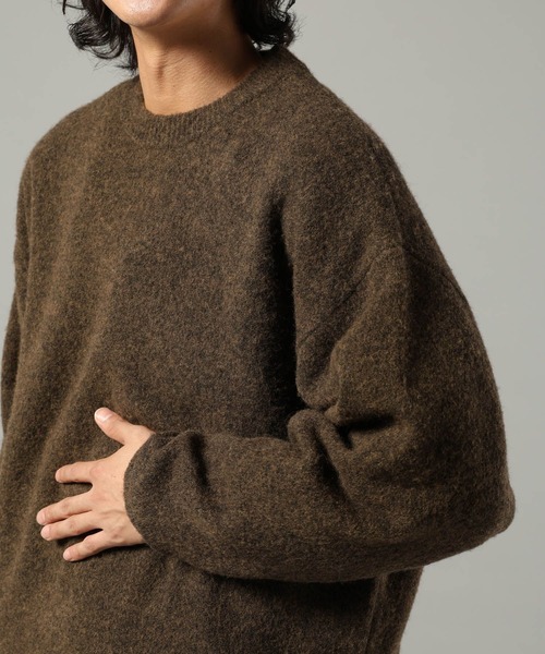 RAGEBLUE(レイジブルー)の「【CLASSICAL LINE】WOOL BLEND CREW NECK KNIT / ウール混/プレーンニットクルー(ニット/セーター・メンズ・ブラウン/ブラック/グレー・MEDIUM/LARGE)」の12枚目の写真