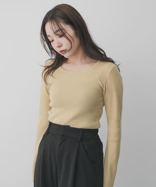 SENSE OF PLACE by URBAN RESEARCH（センスオブプレイスバイアーバンリサーチ）の「『WEB限定』2WAYストレッチラウンドネックセーター（ニット/セーター・レディース・チャコールグレー/ブラウン/レッド/ネイビー/ベージュ・ONE）」の13枚目の写真