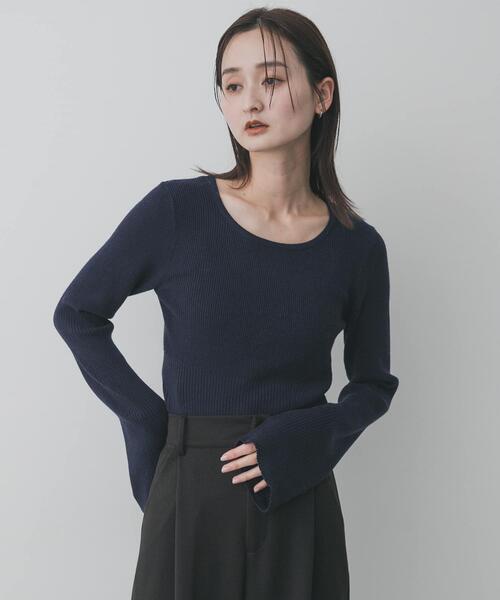 SENSE OF PLACE by URBAN RESEARCH（センスオブプレイスバイアーバンリサーチ）の「『WEB限定』2WAYストレッチラウンドネックセーター（ニット/セーター・レディース・チャコールグレー/ブラウン/レッド/ネイビー/ベージュ・ONE）」の21枚目の写真