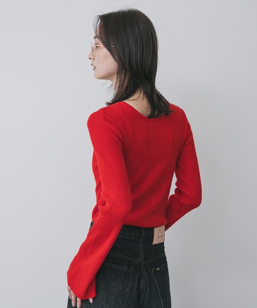 セール】『WEB限定』2WAYストレッチラウンドネックセーター（ニット