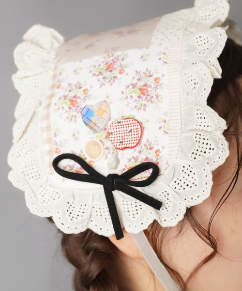 SPINNS（スピンズ）の「ヘッドドレス/パッチワーク/フラワーボタン/#NEO森ガール（その他ヘアアクセサリー・レディース・アイボリー・ONESIZE）」の7枚目の写真