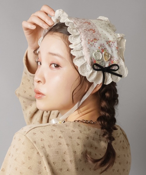 SPINNS（スピンズ）の「ヘッドドレス/パッチワーク/フラワーボタン/#NEO森ガール（その他ヘアアクセサリー・レディース・アイボリー・ONESIZE）」の11枚目の写真