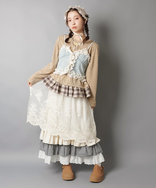 SPINNS（スピンズ）の「ヘッドドレス/パッチワーク/フラワーボタン/#NEO森ガール（その他ヘアアクセサリー・レディース・アイボリー・ONESIZE）」の5枚目の写真