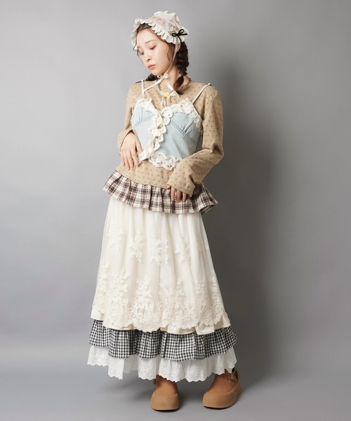 SPINNS（スピンズ）の「ヘッドドレス/パッチワーク/フラワーボタン/#NEO森ガール（その他ヘアアクセサリー・レディース・アイボリー・ONESIZE）」の2枚目の写真