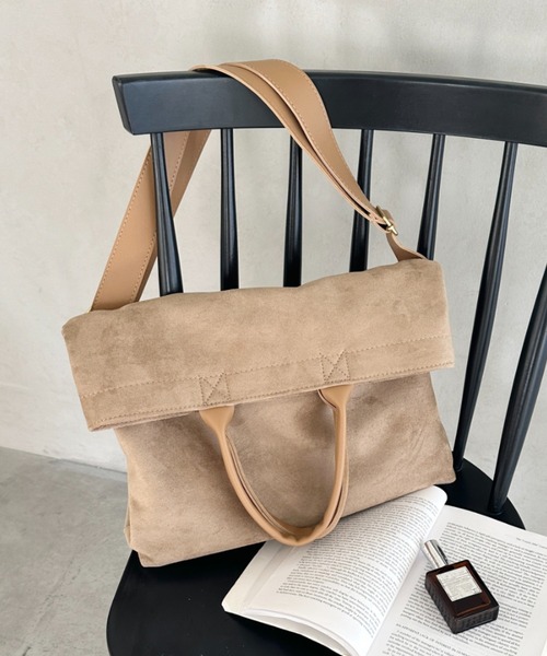 セール】【A4収納可】スウェード風ショルダー トートバッグ
