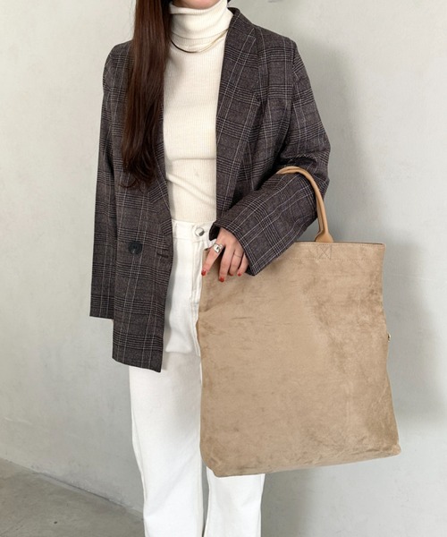 セール】【A4収納可】スウェード風ショルダー トートバッグ
