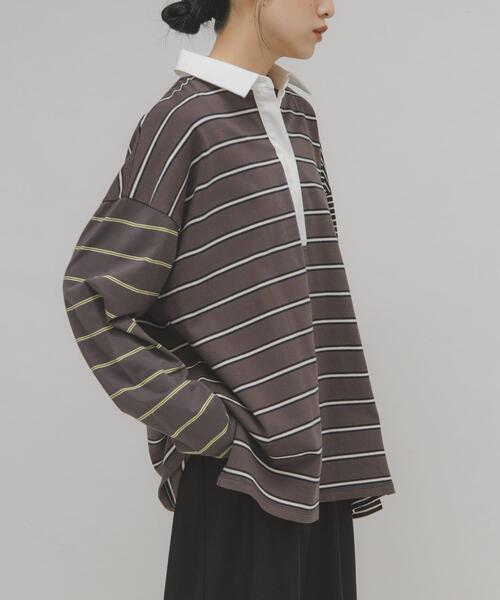 KBF（ケイビーエフ）の「オーバーサイズラガーシャツ（Tシャツ/カットソー・レディース・ブラウン系その他/ブラック系その他・ONE）」の11枚目の写真