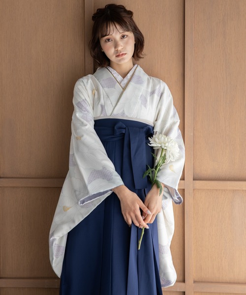 ゆかた館グレース（ユカタカングレース）の「こだわり袴3点セット -grace original-（着物・レディース・ブラック系/カーキ系/ブルー系/グリーン系/ネイビー系/パープル系/ホワイト系/レッド系・SMALL/MEDIUM/LARGE）」の2枚目の写真