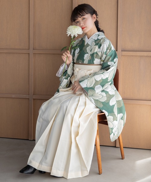 ゆかた館グレース（ユカタカングレース）の「こだわり袴3点セット -grace original-（着物・レディース・ブラック系/カーキ系/ブルー系/グリーン系/ネイビー系/パープル系/ホワイト系/レッド系・SMALL/MEDIUM/LARGE）」の5枚目の写真