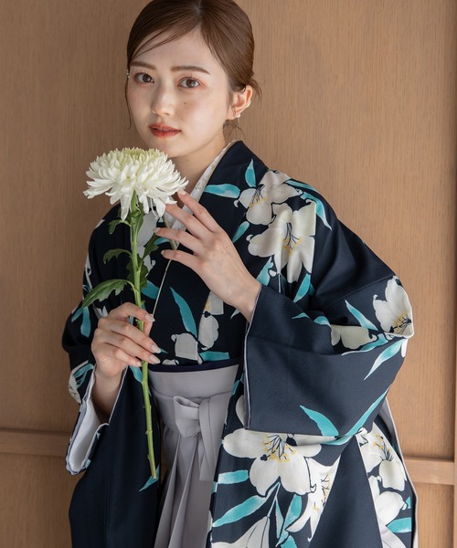 ゆかた館グレース（ユカタカングレース）の「こだわり袴3点セット -grace original-（着物・レディース・ブラック系/カーキ系/ブルー系/グリーン系/ネイビー系/パープル系/ホワイト系/レッド系・SMALL/MEDIUM/LARGE）」の6枚目の写真
