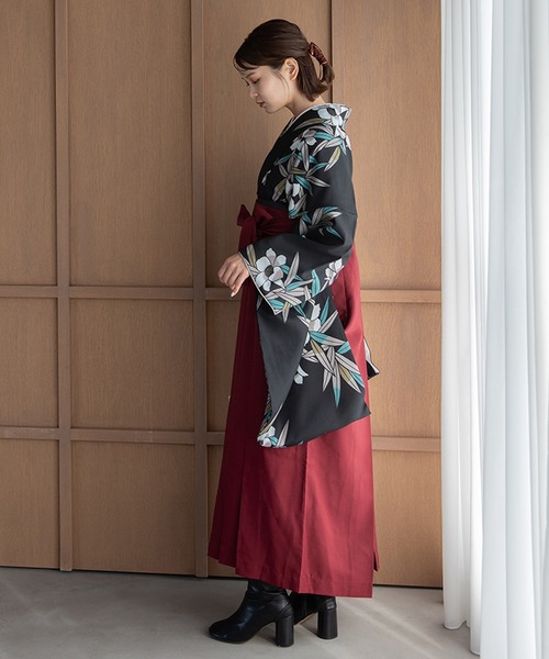 ゆかた館グレース（ユカタカングレース）の「こだわり袴3点セット -grace original-（着物・レディース・ブラック系/カーキ系/ブルー系/グリーン系/ネイビー系/パープル系/ホワイト系/レッド系・SMALL/MEDIUM/LARGE）」の19枚目の写真