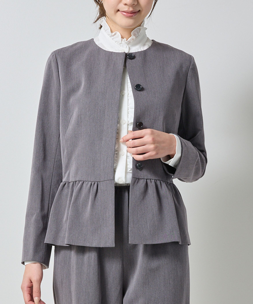 ナラカミーチェ（NARACAMICIE）/【NARACAMICIE】【セットアップ対応】ペプラムノーカラージャケット セール】【NARACAMICIE】【セットアップ対応】ペプラムノーカラー
