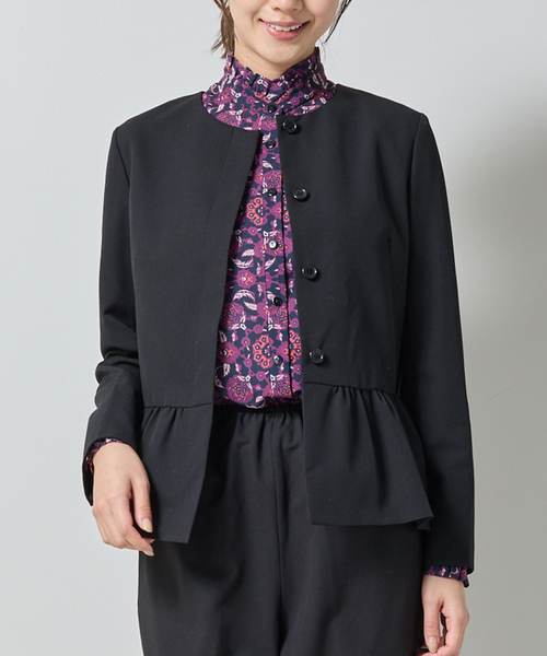 セール】【NARACAMICIE】【セットアップ対応】ペプラムノーカラー