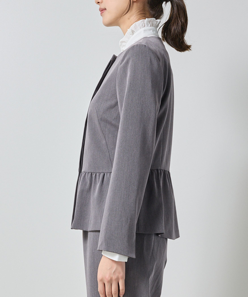 ナラカミーチェ（NARACAMICIE）/【NARACAMICIE】【セットアップ対応】ペプラムノーカラージャケット セール】【NARACAMICIE】【セットアップ対応】ペプラムノーカラー