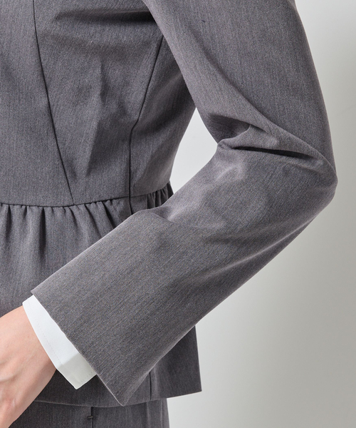 セール】【NARACAMICIE】【セットアップ対応】ペプラムノーカラー