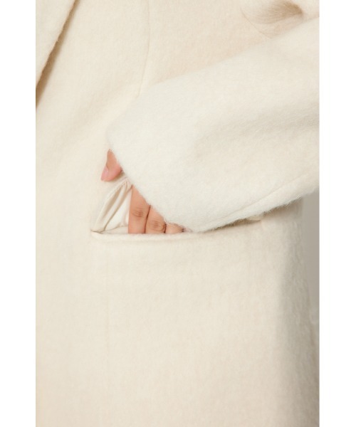 rienda（リエンダ）の「シングルシャギーテーラードジャケットコート 秋服 冬服（テーラードジャケット・レディース・グレー/ホワイト/マルチ・MEDIUM/SMALL）」の15枚目の写真